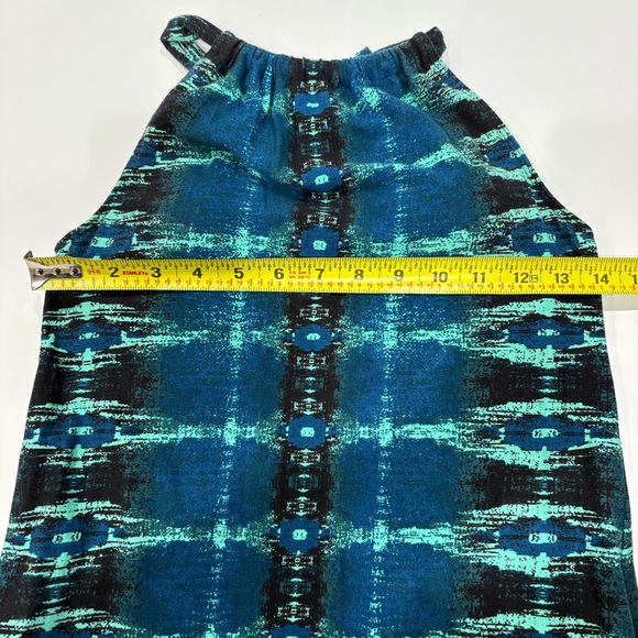 Athleta Women Maxi Dress S Blue Tie Dye Stretch Halter Athleisure Vacation - Picture 8 of 9